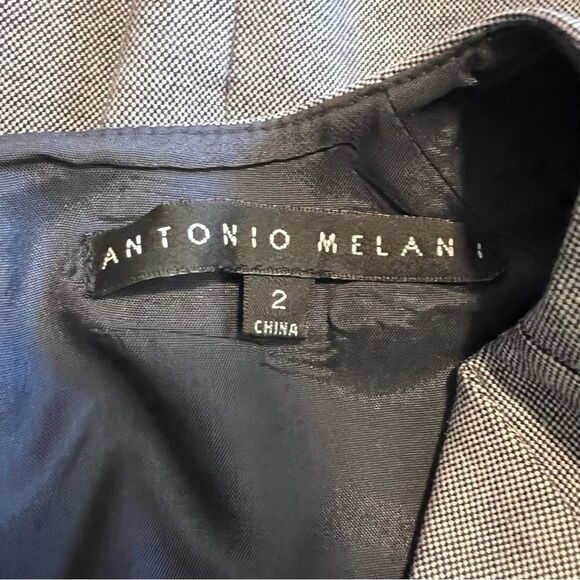 Antonio Melani Blue Cap Sleeve Dress with Embossed Belt. Sz  2. Great Condition - Picture 7 of 13